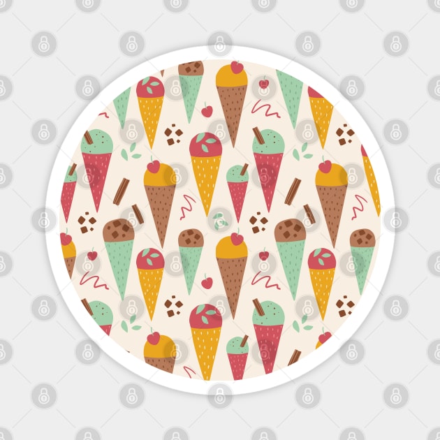 Ice Cream Cones Magnet by Salty Siren Studios